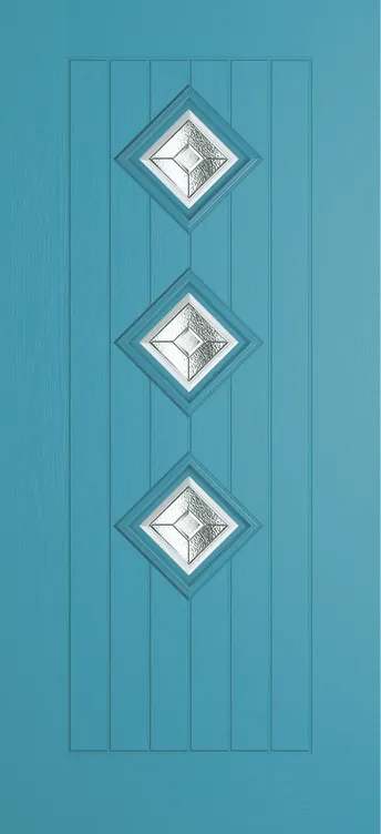 Oslo 3 composite door in Light Blue with Simplicity glass