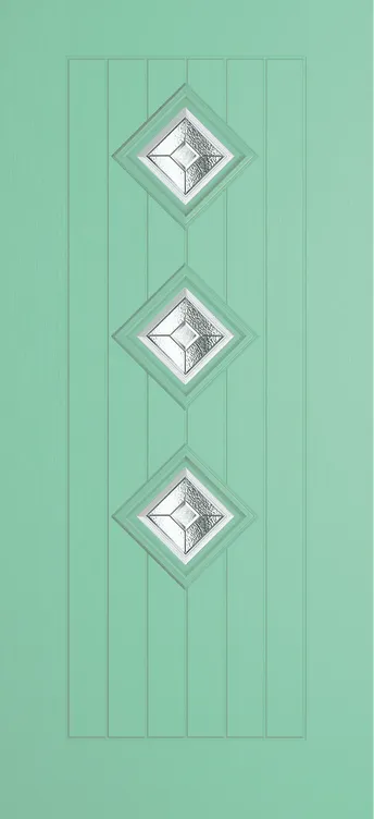 Oslo 3 composite door in Pastel Turquoise with Simplicity glass