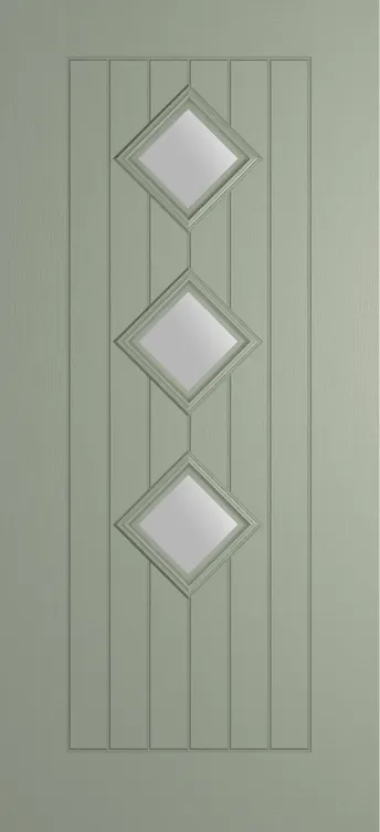 Oslo 3 composite door in Pebble Grey with Satin glass