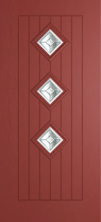 Oslo 3 composite door in Red with Simplicity glass