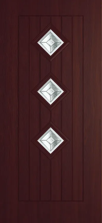 Oslo 3 composite door in Rosewood with Simplicity glass