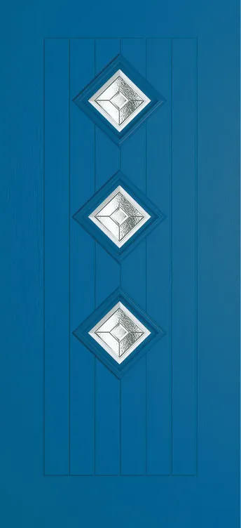 Oslo 3 composite door in Signal Blue with Simplicity glass