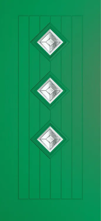 Oslo 3 composite door in Signal Green with Simplicity glass