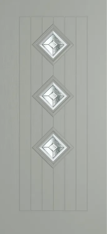 Oslo 3 composite door in Silver Grey with Simplicity glass