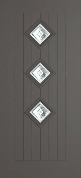 Oslo 3 composite door in Slate Grey with Simplicity glass