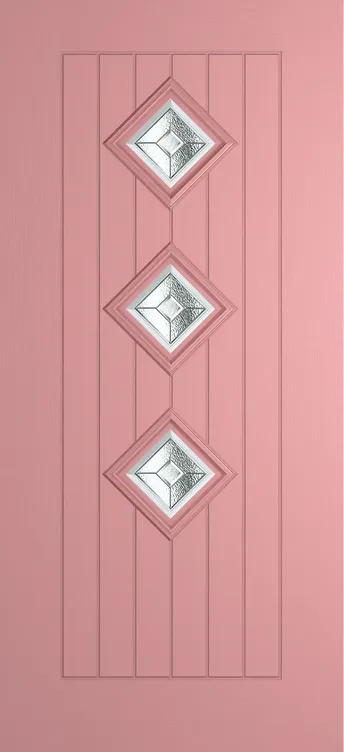 Oslo 3 composite door in Sweet Pink with Simplicity glass