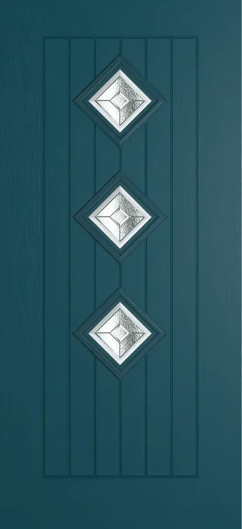 Oslo 3 composite door in Tranquil Blue with Simplicity glass