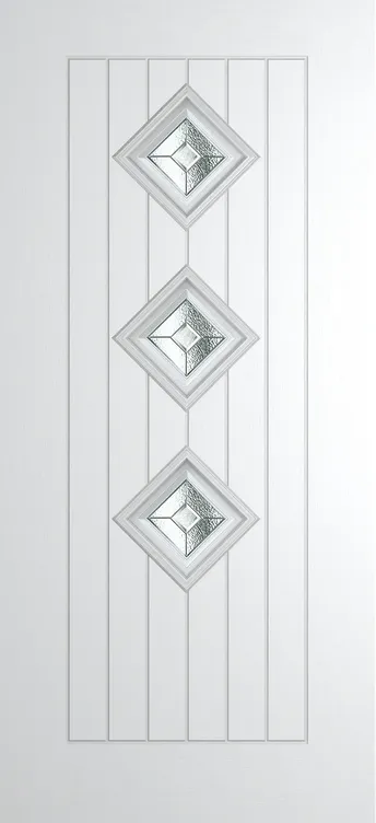 Oslo 3 composite door in White with Simplicity glass