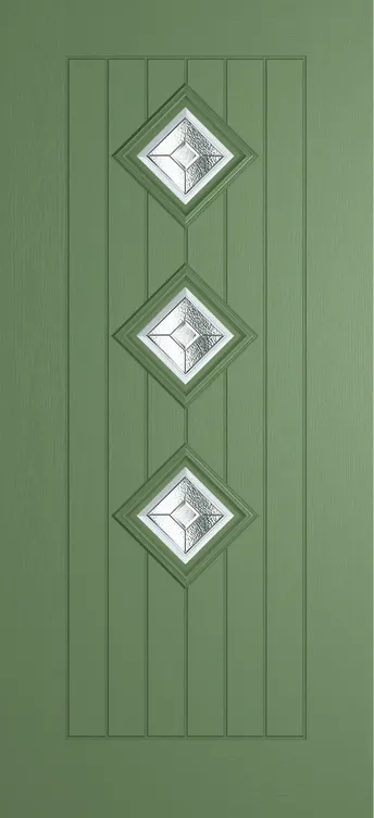 Oslo 3 composite door in Woodland Green with Simplicity glass
