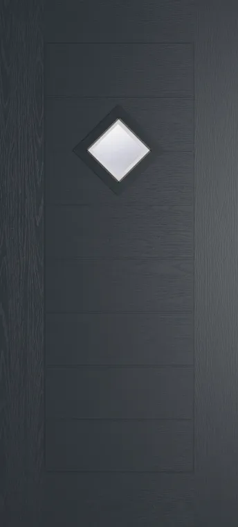 Palma 1 composite door in Anthracite Grey with Kensington glass