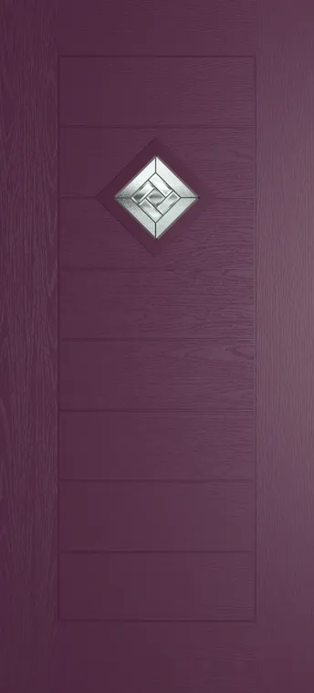Palma 1 composite door in Aubergine with New Orleans glass