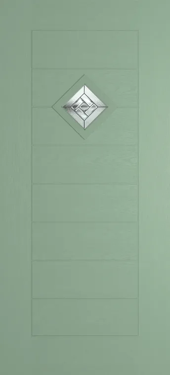 Palma 1 composite door in Chartwell Green with New Orleans glass