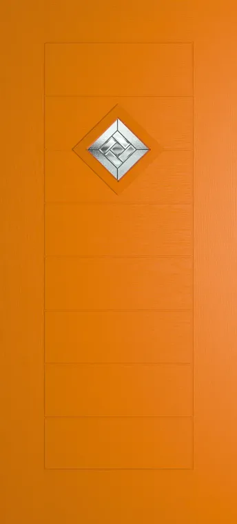 Palma 1 composite door in Clementine with New Orleans glass