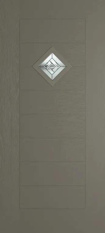 Palma 1 composite door in Dolphin Grey with New Orleans glass