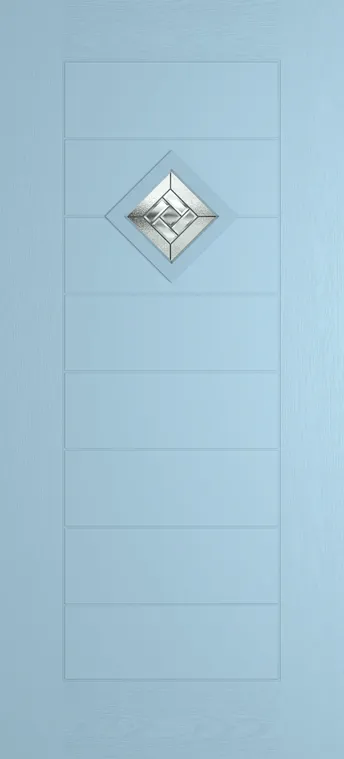 Palma 1 composite door in Duck Egg Blue with New Orleans glass