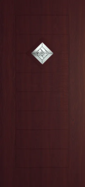 Palma 1 composite door in Rosewood with New Orleans glass