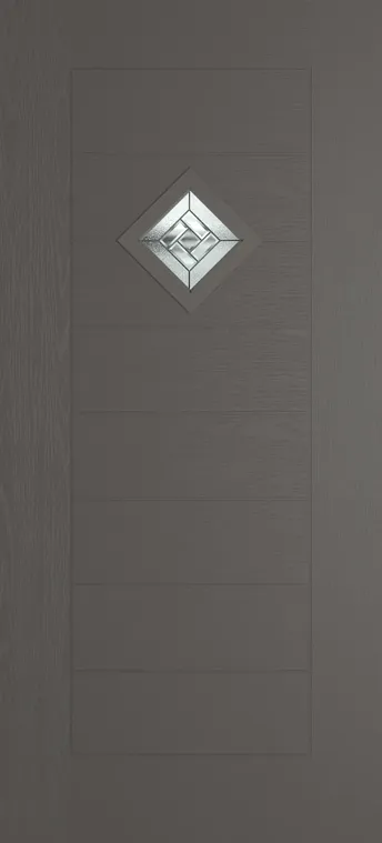 Palma 1 composite door in Slate Grey with New Orleans glass