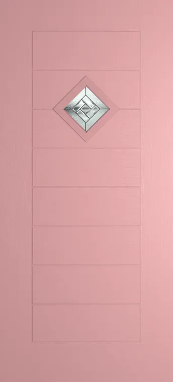 Palma 1 composite door in Sweet Pink with New Orleans glass