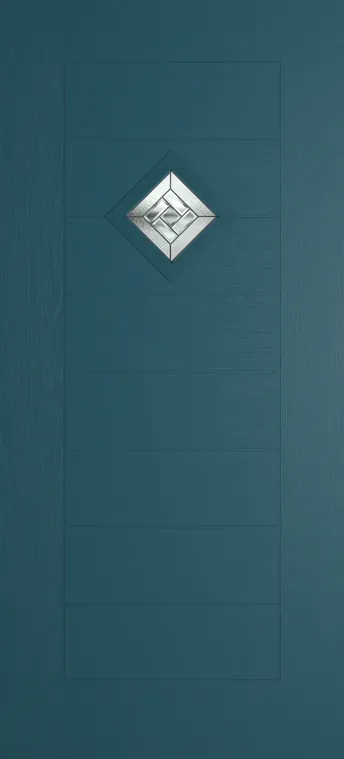 Palma 1 composite door in Tranquil Blue with New Orleans glass