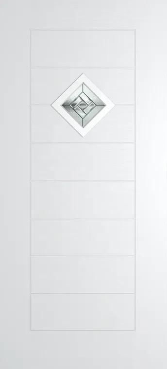 Palma 1 composite door in White with New Orleans glass