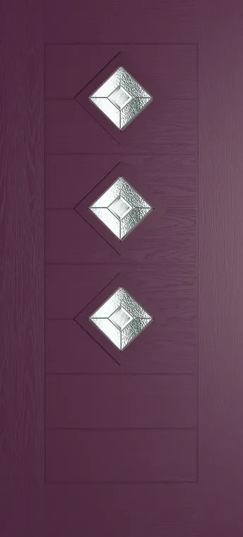 Palma 3 composite door in Aubergine with Simplicity glass