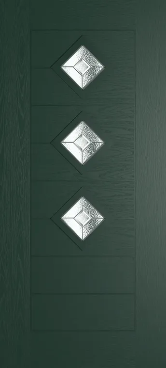 Palma 3 composite door in Green with Simplicity glass