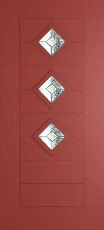 Palma 3 composite door in Red with Simplicity glass