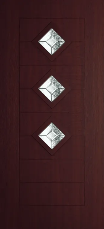 Palma 3 composite door in Rosewood with Simplicity glass