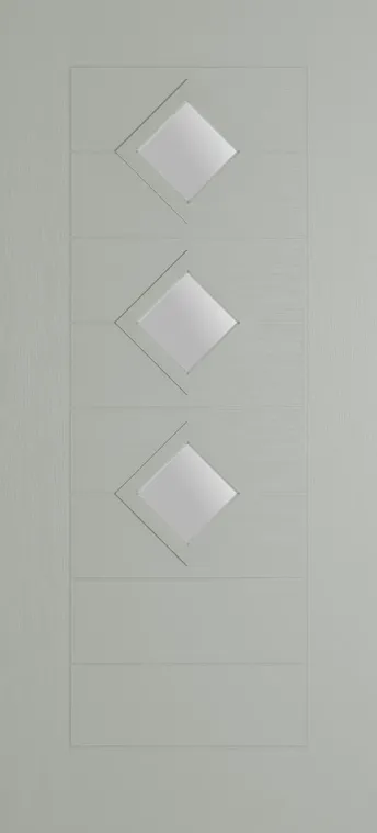 Palma 3 composite door in Silver Grey with Satin glass