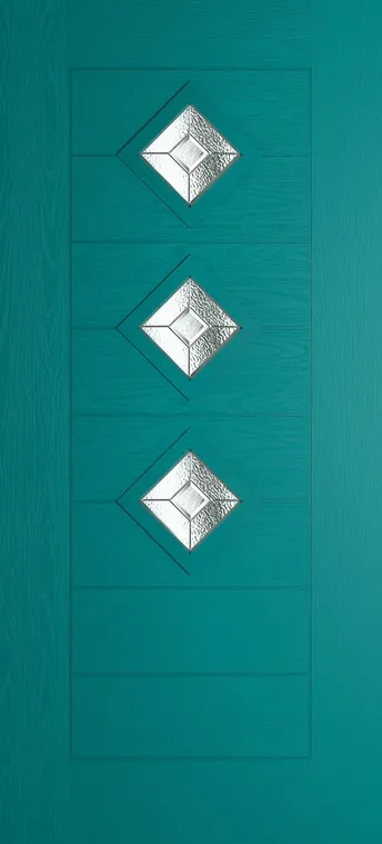 Palma 3 composite door in Teal with Simplicity glass