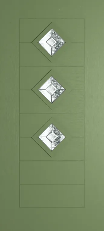 Palma 3 composite door in Woodland Green with Simplicity glass