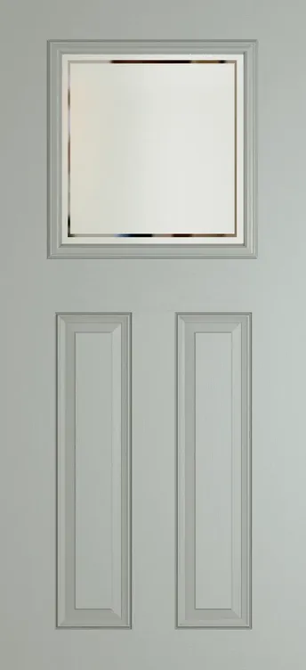 Paris composite door in Agate Grey with Victorian Border glass