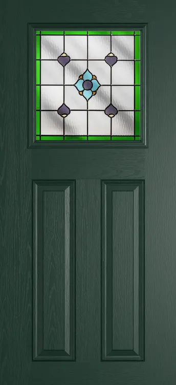 Paris composite door in Green with Dorchester Green glass
