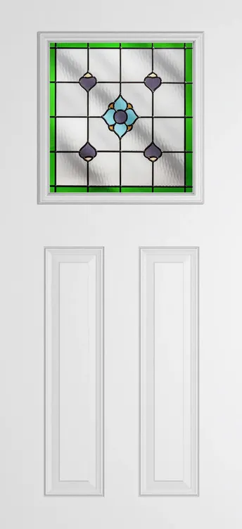 Paris composite door in White with Dorchester Green glass