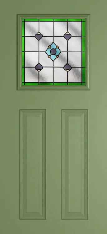 Paris composite door in Woodland Green with Dorchester Green glass