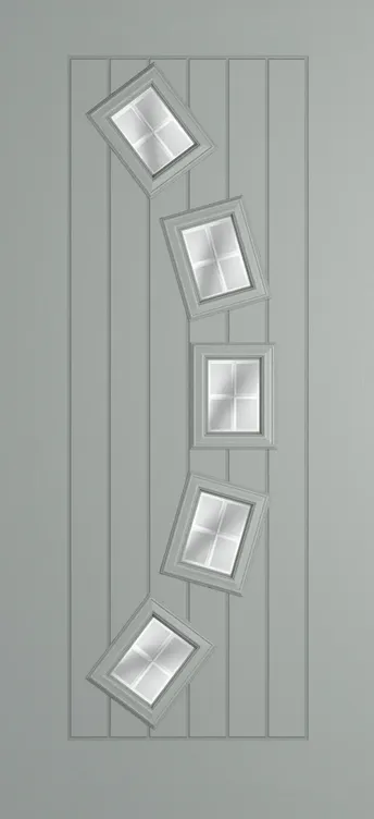 Porto composite door in Agate Grey with Linear glass