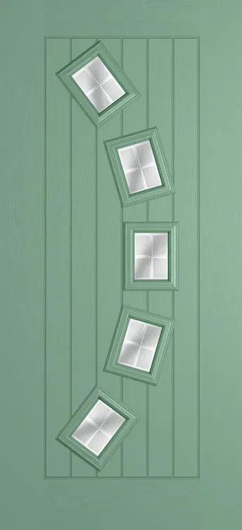 Porto composite door in Chartwell Green with Linear glass