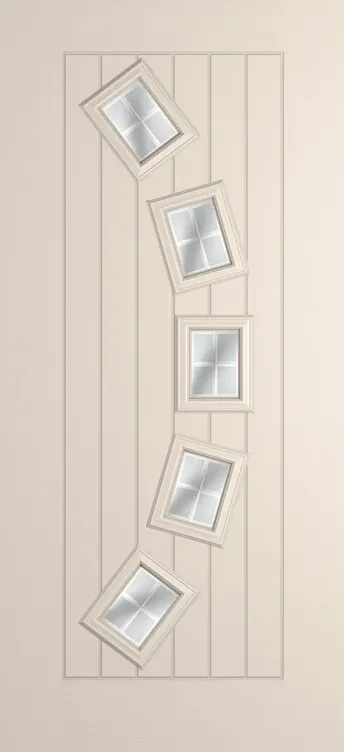 Porto composite door in Cream with Linear glass