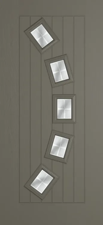 Porto composite door in Dolphin Grey with Linear glass