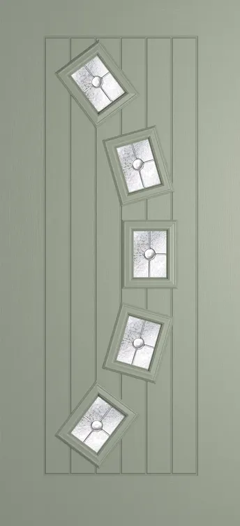 Porto composite door in Pebble Grey with Finesse glass