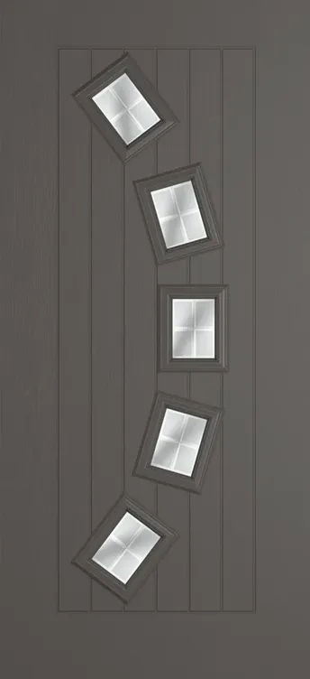 Porto composite door in Slate Grey with Linear glass