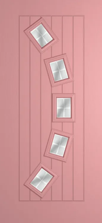 Porto composite door in Sweet Pink with Linear glass