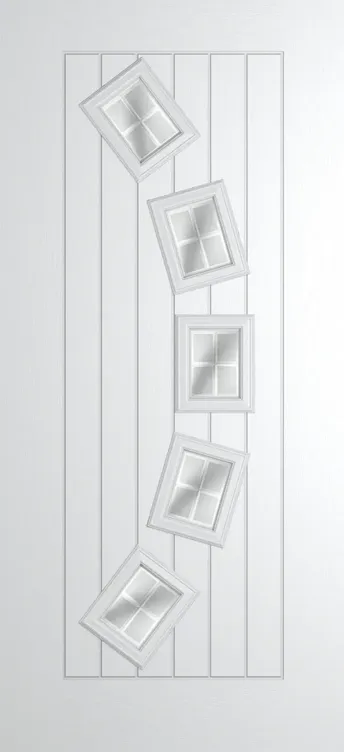 Porto composite door in White with Linear glass
