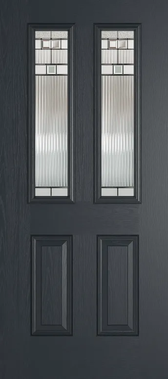 Rome 2 composite door in Anthracite Grey with Manhattan glass