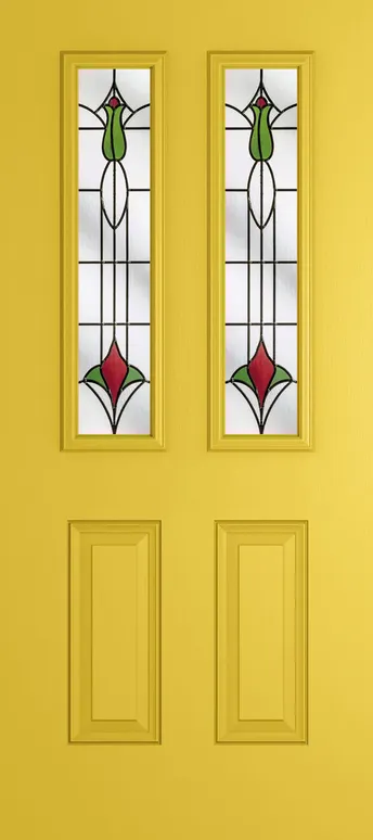 Rome 2 composite door in Canary Yellow with Beaumont glass