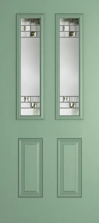Rome 2 composite door in Chartwell Green with Horizon glass