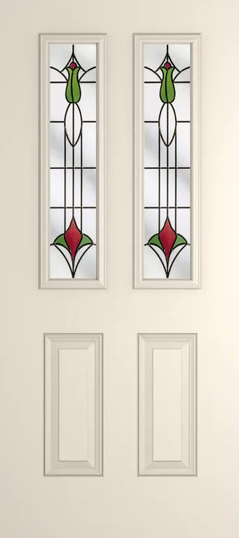 Rome 2 composite door in Cream with Beaumont glass