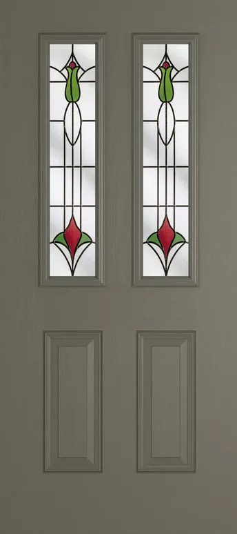 Rome 2 composite door in Dolphin Grey with Beaumont glass