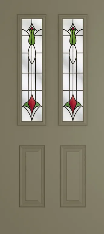 Rome 2 composite door in Olive Grey with Beaumont glass