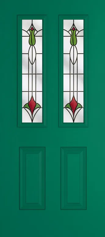 Rome 2 composite door in Opal Green with Beaumont glass